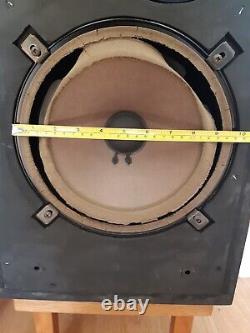 Floor standing teak loudspeaker cabinet pair