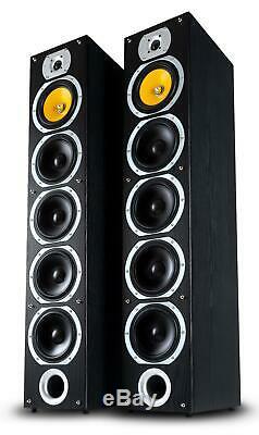 Hi Fi Speakers System Tower Floor Standing Home Cinema Bassreflex 4-Way 440W