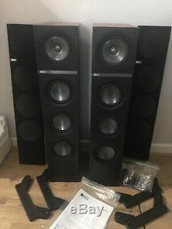 KEF Q500 Uni-Q Driver Floor Standing Speakers In English Cherry Pair Boxed