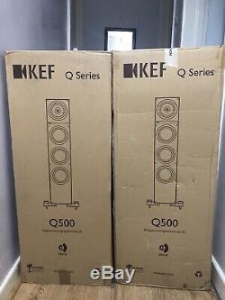 KEF Q500 Uni-Q Driver Floor Standing Speakers In English Cherry Pair Boxed