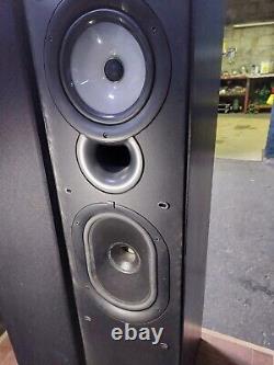 KEF Q65 stereo floor standing speakers black wood music sound need some bits