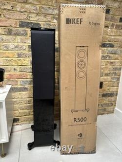 KEF R500 Floorstanding Speakers with Original Packaging Piano Black