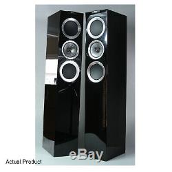 KEF R500 Loudspeakers Piano Black Floorstanding Tower Speakers PAIR R-500