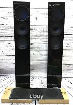 KEF R5 Home Audio Hi-Fi Compact 3-Way Floor Standing Speakers Gloss Black EX#