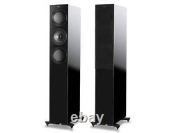 KEF R5 Home Audio Hi-Fi Compact 3-Way Floor Standing Speakers Gloss Black EX#