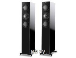 KEF R5 Home Audio Hi-Fi Compact 3-Way Floor Standing Speakers Gloss Black EX#