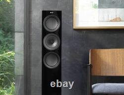 KEF R5 Home Audio Hi-Fi Compact 3-Way Floor Standing Speakers Gloss Black EX#