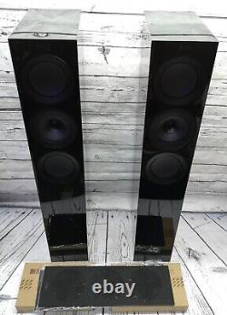 KEF R5 Home Audio Hi-Fi Compact 3-Way Floor Standing Speakers Gloss Black EX#