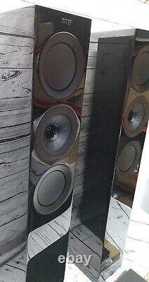 KEF R5 Home Audio Hi-Fi Compact 3-Way Floor Standing Speakers Gloss Black EX#