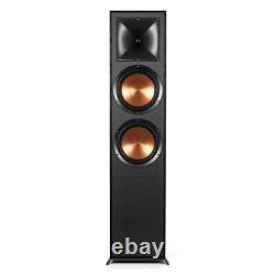 Klipsch R-820F Floorstanding Speaker Pair Black Ebony Textured Wood Grain Vinyl