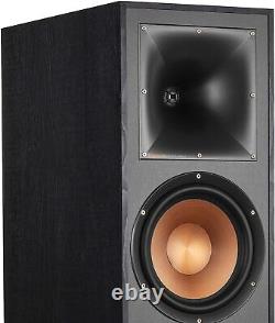 Klipsch R-820F Floorstanding Speaker Pair Black Ebony Textured Wood Grain Vinyl
