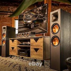 Klipsch R-820F Floorstanding Speaker Pair Black Ebony Textured Wood Grain Vinyl