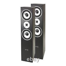 LTC L766-BL Pair of Floor Standing Hifi Speakers 350W Black Sound System