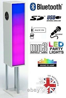 Large Bluetooth Megasound Tower Party Speaker with LED Lights Floor Standing