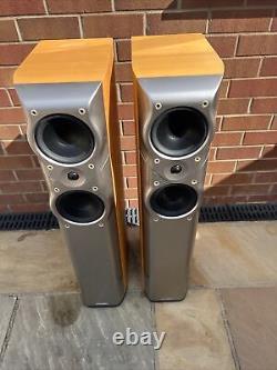 MISSION M53 FLOORSTANDERS SPEAKERS Beech 3 Way Bi Wire vintage Hifi TESTED York