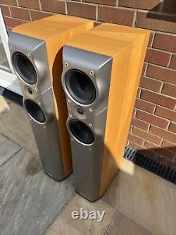 MISSION M53 FLOORSTANDERS SPEAKERS Beech 3 Way Bi Wire vintage Hifi TESTED York