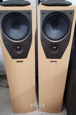 MISSION M73 Floor Standing speakers in beech, fully working & in VGC