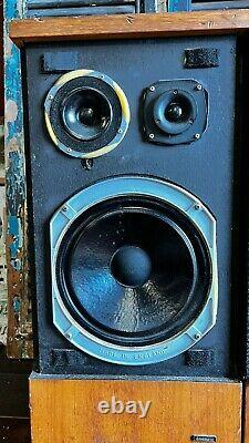 Matching Pair Vintage Goodmans Goodwood Floor Standing 3 Way Speakers