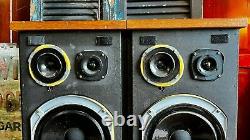 Matching Pair Vintage Goodmans Goodwood Floor Standing 3 Way Speakers