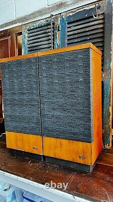 Matching Pair Vintage Goodmans Goodwood Floor Standing 3 Way Speakers