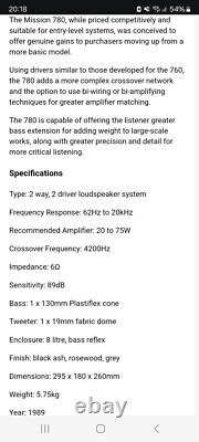 Mission Cyrus 780 Bi-Wireable Stereo Bookshelf Speakers in Black Ash finish No. 1