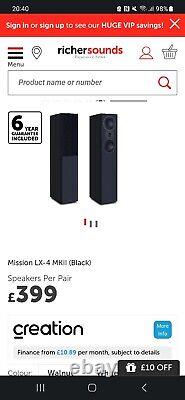 Mission Lx4 Floorstanding Speakers (in original boxes)