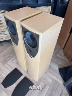 Mission M73i Floor standing Speakers Vintage HIFi Tested Beech Bi-wire YORK