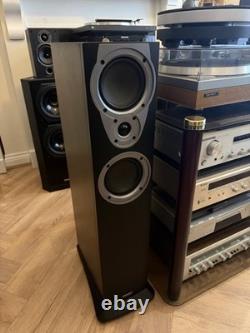 Mission MX-3 Black Floor Standing Tower Speakers Pair Tested Working YORK
