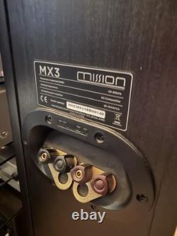 Mission MX-3 Black Floor Standing Tower Speakers Pair Tested Working YORK