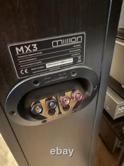 Mission MX-3 Black Floor Standing Tower Speakers Pair Tested Working YORK