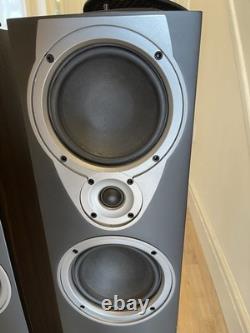 Mission MX-4 Floor Standing Speakers Dark Walnut Pair, one speaker tweeter fault