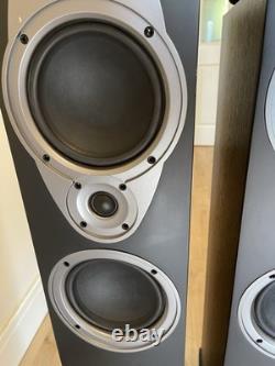 Mission MX-4 Floor Standing Speakers Dark Walnut Pair, one speaker tweeter fault