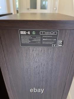 Mission MX-4 Floor Standing Speakers Dark Walnut Pair, one speaker tweeter fault