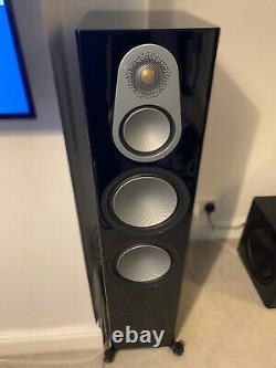 Monitor Audio Silver 500 Gloss Black Floor Standing Speakers Hardly Used