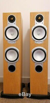 Monitor Audio Silver RS6 floorstanding speakers, light oak