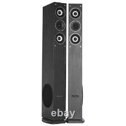 Pair 6.5 Black Hifi Speakers Bass Subwoofer Home Cinema Column Tower Set 500W