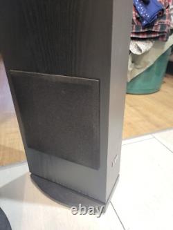 Pair AEG Black Floor Standing Tower Speakers 3-Way Home Cinema System