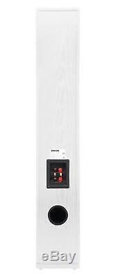 Pair HiFi Speakers Tower Floor Standing Home Cinema Stereo Bassreflex 300W White