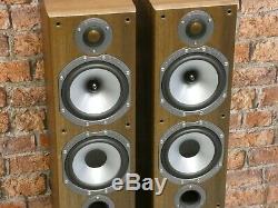 Pair Of Monitor Audio Bronze BR5 Walnut Finish Floor Standing Loud Speakers