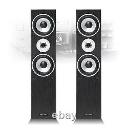 Pair of Black Fenton 3-way Home Audio Tower Speakers Bass Hi-Fi Stereo 350 Watt