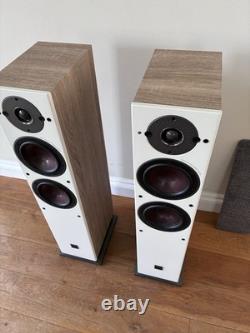 Pair of DALI OBERON 5 Floorstanding High-End Hi-Fi Stereo Speakers (Oak/White)