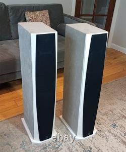 Phonar P4.2 Next. Floor Standing Speakers, Piano White & Grey Alcantara Finish