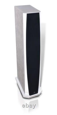 Phonar P4.2 Next. Floor Standing Speakers, Piano White & Grey Alcantara Finish