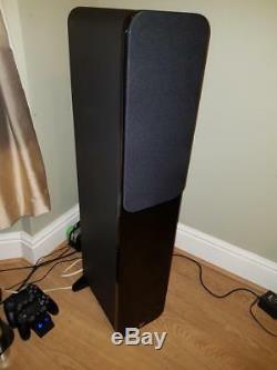 Q Acoustics 3050 Floor Standing Speakers in Black Leather effect finish