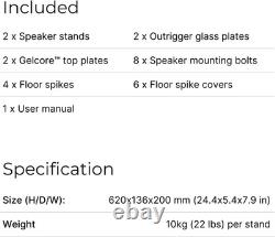 Q Acoustics Concept 20 Speakers Floor Stands Pair Gloss White- Fixed Height