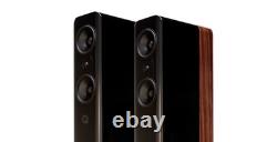 Q Acoustics Concept 500 Floor Standing Speakers in Gloss Black + Rosewood HiFi