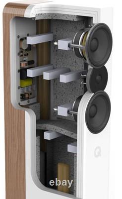 Q Acoustics Concept 500 Floor Standing Speakers in Gloss White + Light Oak HiFi