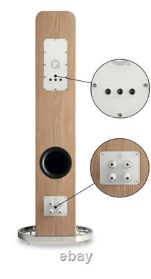 Q Acoustics Concept 500 Floor Standing Speakers in Gloss White + Light Oak HiFi