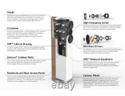 Q Acoustics Concept 500 Floor Standing Speakers in Gloss White + Light Oak HiFi