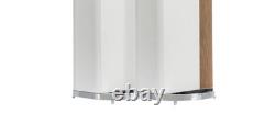 Q Acoustics Concept 500 Large Floor standing Speakers White and Light Oak